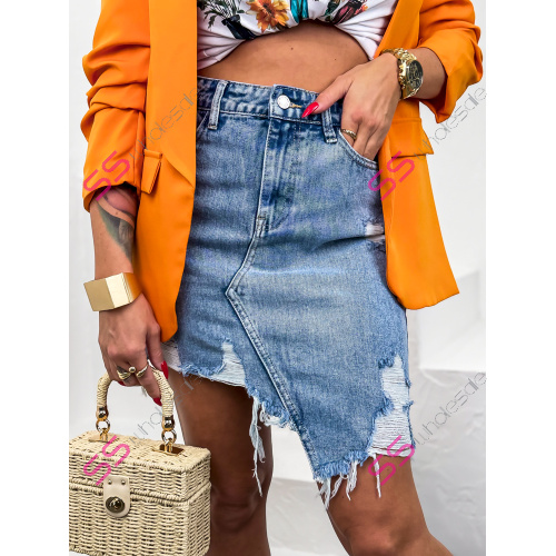 Roztrhaná denim sukňa AVERY