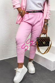 Športovo-elegantné nohavice s gumeným pásom a opaskom ROZI