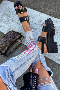 Čierne platformové sandále MARLA-