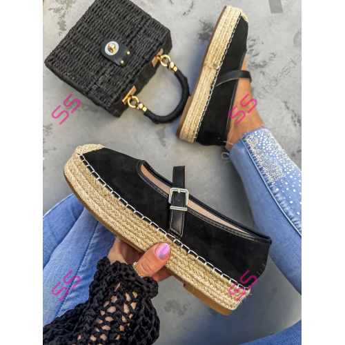 Čierne sandále v štýle espadrille MAPIYA