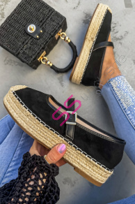 Čierne sandále v štýle espadrille MAPIYA