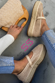 Krémové sandále v štýle espadrille MAPIYA