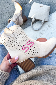 Semišové dierkované jarné čižmy DALVA