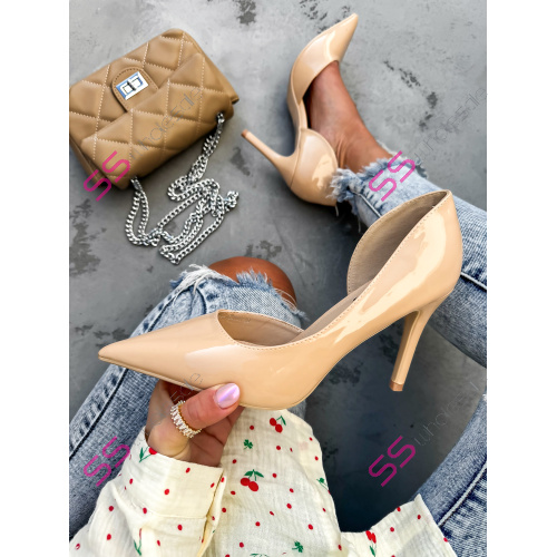 Béžové lakované lodičky ATINA-