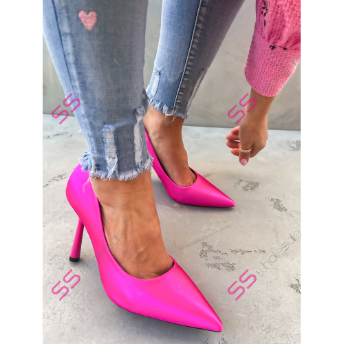 Fuksiové saténové lodičky DORINA-