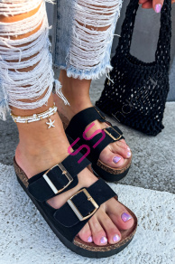 Čierne platformové šľapky MARITZA-