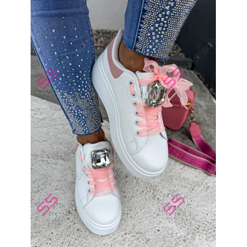 Biele platformové tenisky s ozdobou MAIDA-