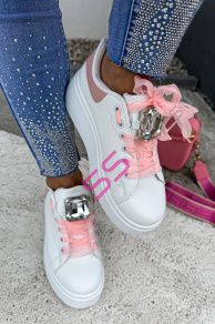 Biele platformové tenisky s ozdobou MAIDA-