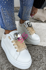 Biele platformové tenisky s ozdobou MAIDA