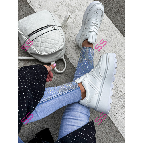 Biele platformové tenisky BENIRA-