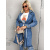 Dlhý denim kabát s opaskom ASHINA