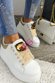 Biele platformové tenisky s ozdobou MAIDA