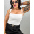 Biely crop-top s vypchávkami REINA