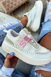 Béžové tenisky na platforme LEONIE+