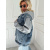 Extravagantná denim vesta/bunda s kapucňou ASPEN