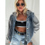Extravagantná denim vesta/bunda s kapucňou ASPEN