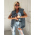 Extravagantná denim vesta/bunda s kapucňou ASPEN