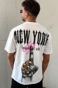 Biele pánske tričko s potlačou 