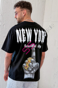 Čierne pánske tričko s potlačou 