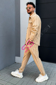 Športovo-elegantná pánska pásikavá súprava