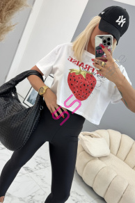 Biele crop-tričko s potlačou JARKA