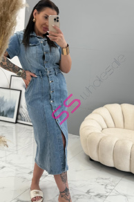 Dlhé denim šaty na gombíky SERYL