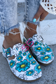 Vzorované zdravotnícke šľapky ANEMONE