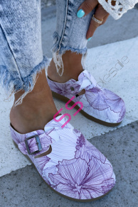 Vzorované zdravotnícke šľapky HIBISCUS