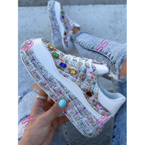 Extravagantné tenisky zdobené kamienkami HADRIA-