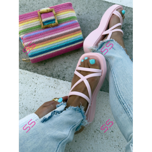 Baby pink platformové sandále ERIKA-