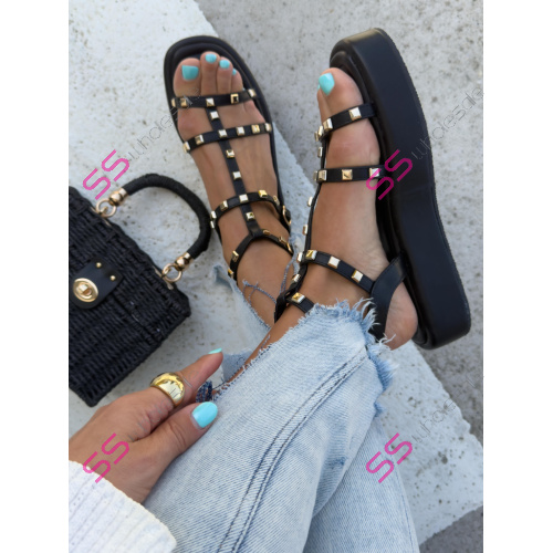 Platformové sandále zdobené so zlatými nitmi SOFIA-