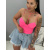 Neon pink top s vypchávkami MAISY