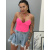 Neon pink top s vypchávkami MAISY