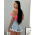 Neon pink top s vypchávkami MAISY