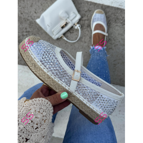 Sandále zdobené kamienkami v štýle espadrille SERYL
