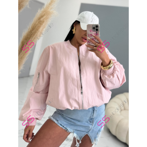 Prechodný baby pink bomber bunda s vypchávkami AUREA