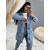 Predĺžený denim kabát s kapucňou ALICIA