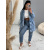 Predĺžený denim kabát s kapucňou ALICIA