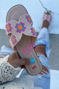 Elegantné vyšívané šľapky MYSTRA-