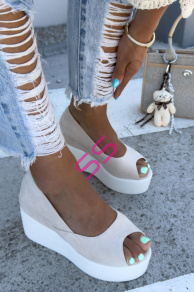 Béžové sandále na platforme TALYSA-