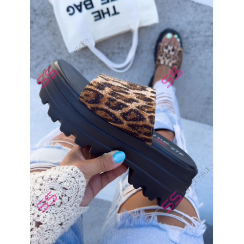 Leopardie platformové šľapky MERIEL-