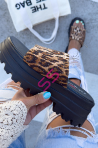 Leopardie platformové šľapky MERIEL-