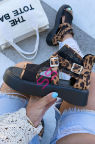 Leopardie dámske sandále ZINEB