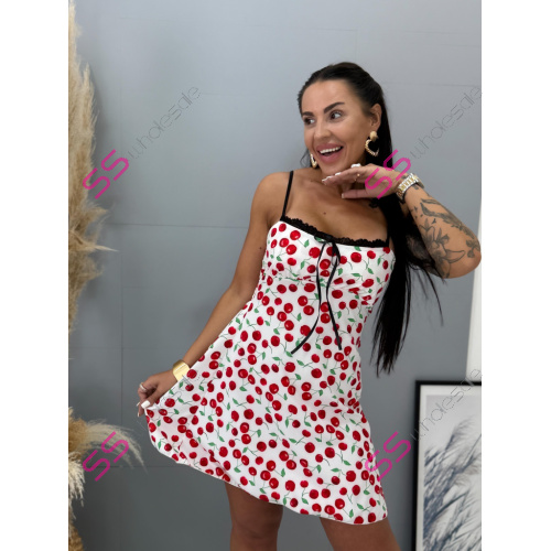 Čerešňové šaty na ramienka DONNA