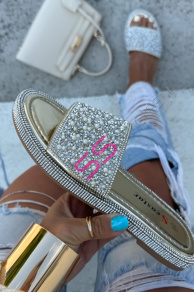 Šľapky zdobené kamienkami SHIRLEY