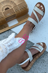 Platformové sandále zdobené kamienkami DEBORAH-