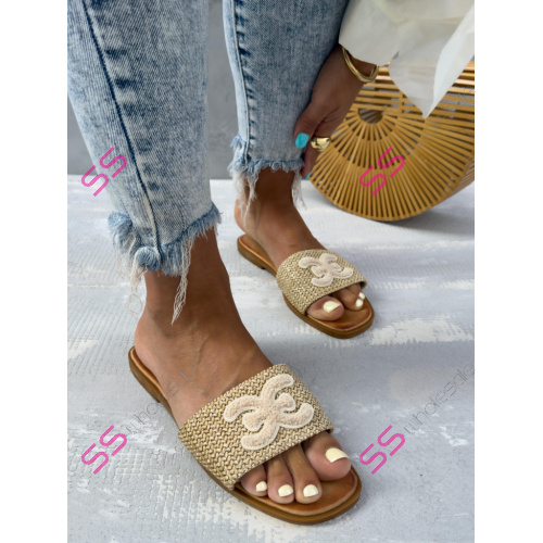 Béžové dámske šľapky DEBRA-