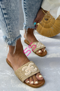 Béžové dámske šľapky DEBRA-