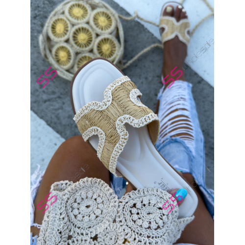 Béžové dámske šľapky ATINA-