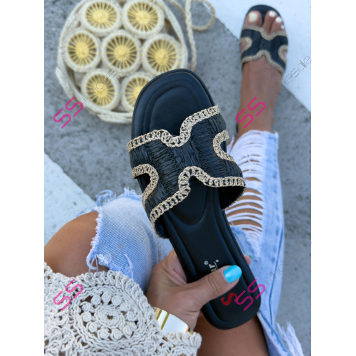 Čierne dámske šľapky ATINA-